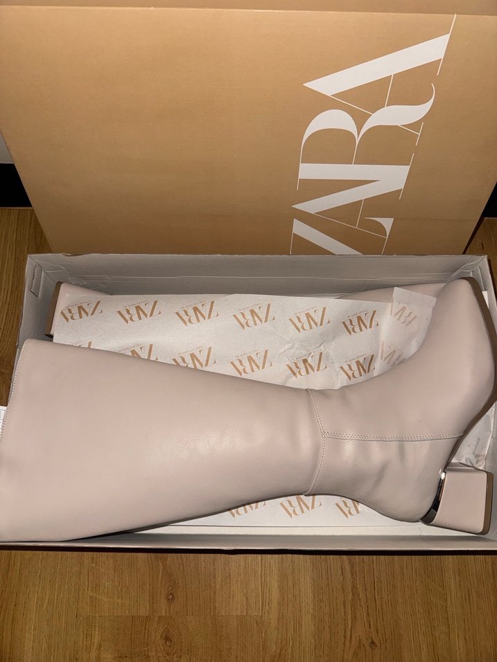 Bej Deri Kadın Çizme - Görsel 2