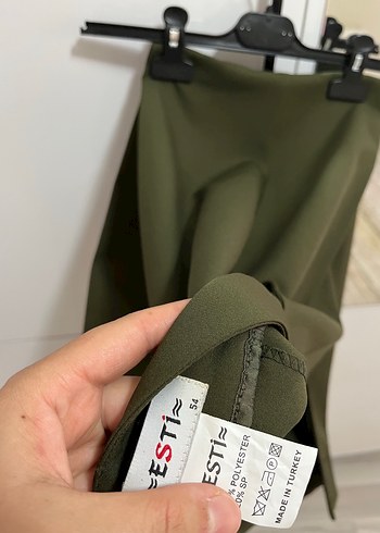 50 Beden haki Renk Kadın Haki Kumaş Midi Pantolon