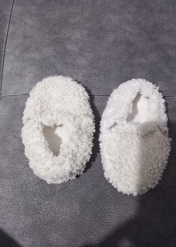 20 Beden beyaz Renk Kız Çocuk Beyaz Peluş Ev Terliği