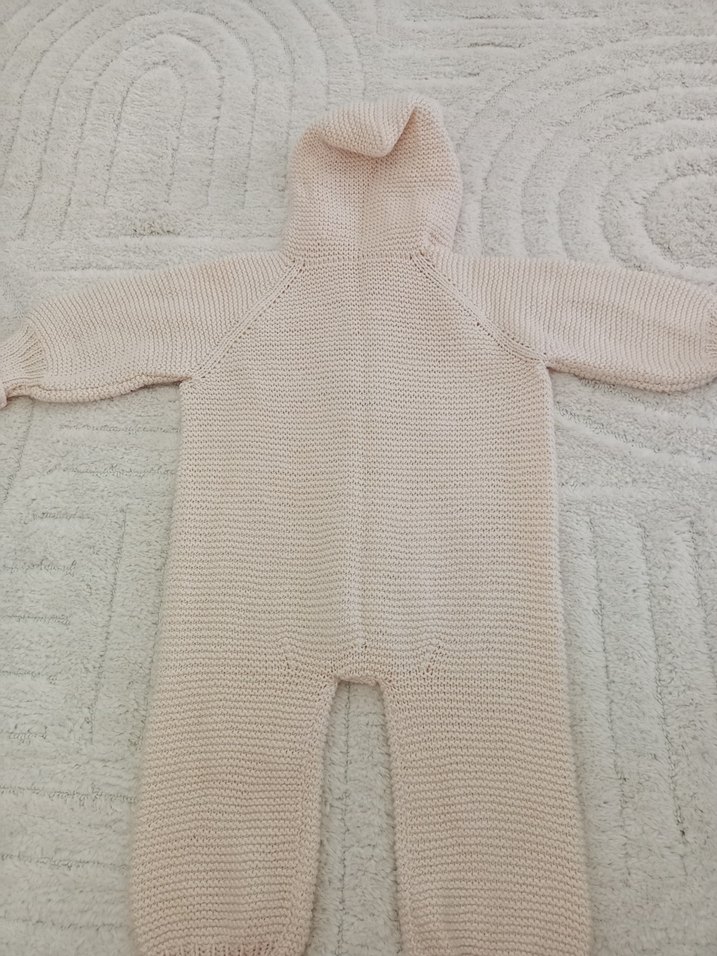 Bebek Örgü Kapüşonlu Tulum - Görsel 3