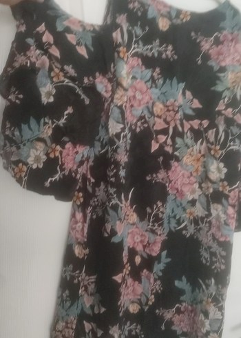 LC Waikiki Çiçek Desenli Straplez Uzun Bohem Elbise