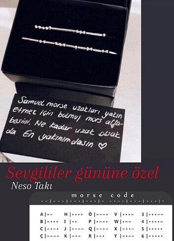 Beden Sevgililer gününe özel. Mors alfabeli isime özel bileklik