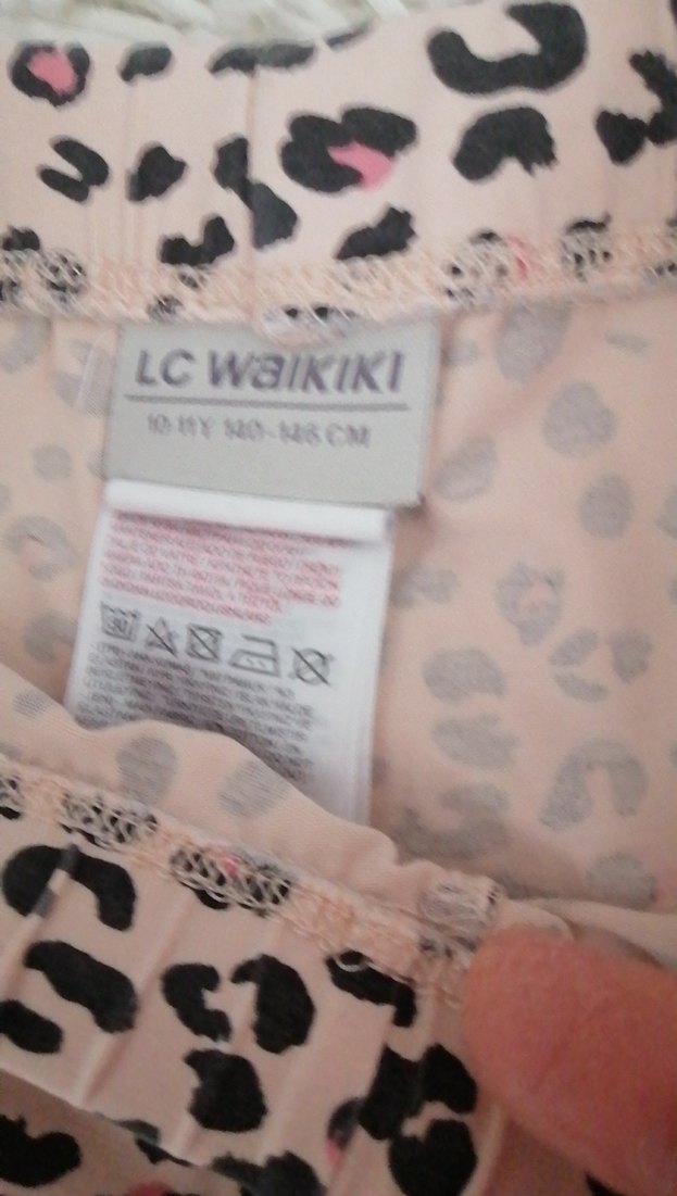 Kız Çocuk Pembe Leopar Desenli kapri Tayt - Görsel 2