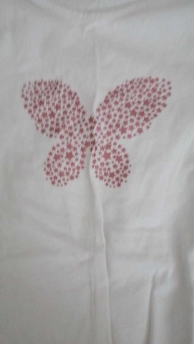 Kelebek baskılı uzeri taşlı tişort - Görsel 3