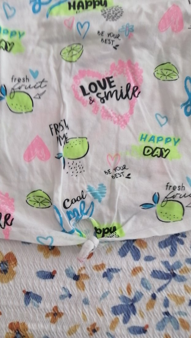 Baskılı, Pamuklu, Kısa Kollu Kız Tişörtü - Görsel 3