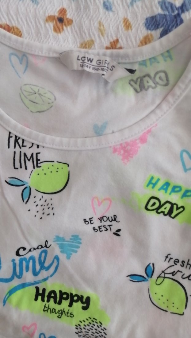 Baskılı, Pamuklu, Kısa Kollu Kız Tişörtü - Görsel 2