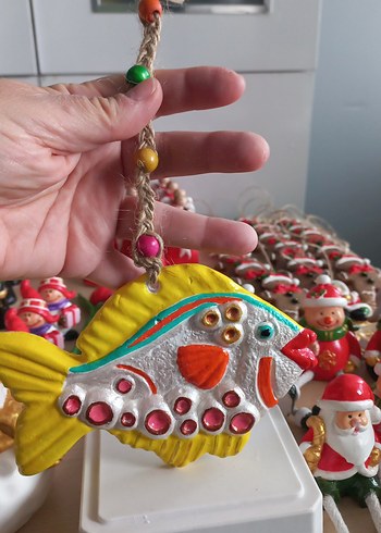 Renkli El Yapımı Balık Duvar Süsü - Görsel 2