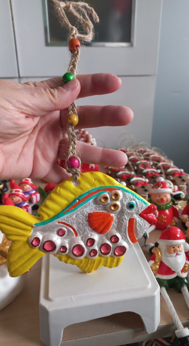 Renkli El Yapımı Balık Duvar Süsü - Görsel 2