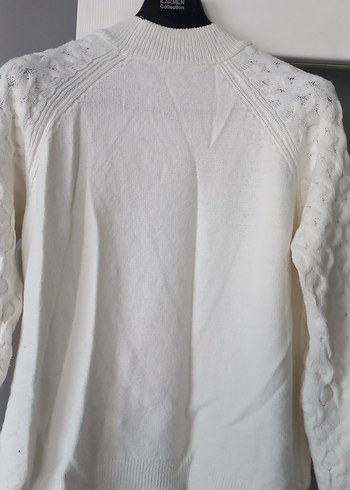 Kadın Beyaz Örgü Kazak - Görsel 5