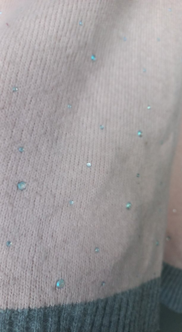 Kadın Pembe Gri Desenli Triko Kazak - Görsel 4