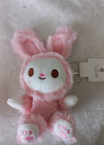Pembe Peluş labubu anahtarlık - Görsel 2