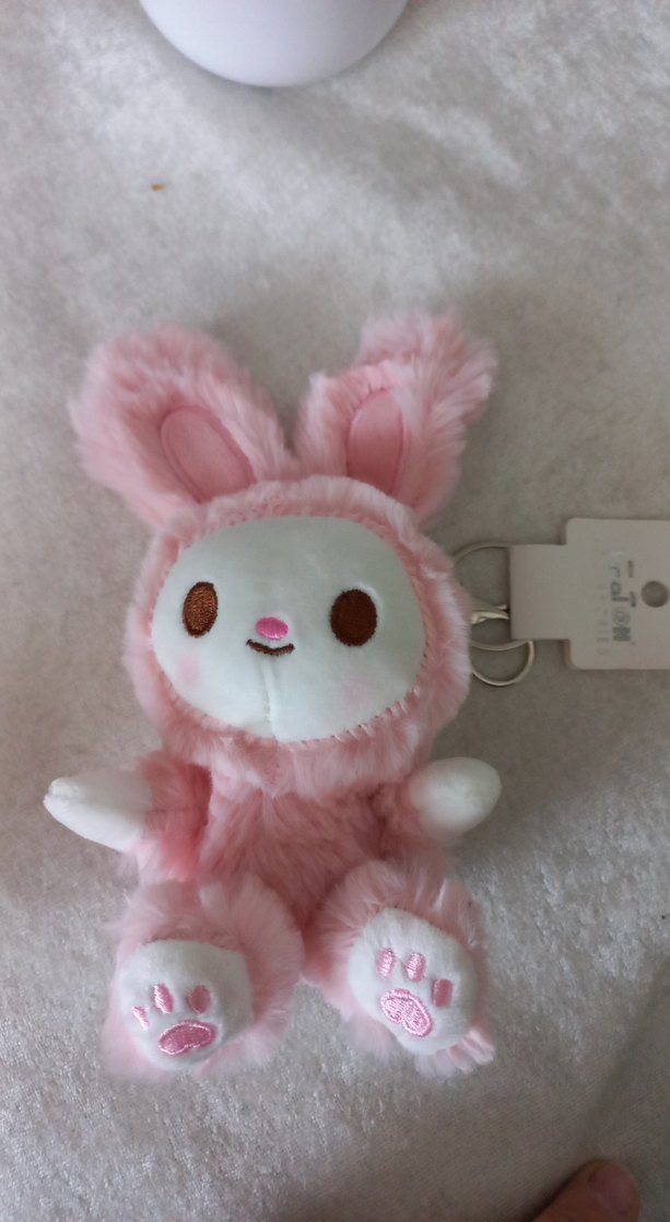 Pembe Peluş labubu anahtarlık - Görsel 2
