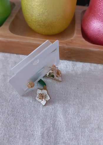 Beyaz Boncuklu Mini Bohem Küpe - Görsel 4