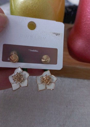 Beyaz Boncuklu Mini Bohem Küpe - Görsel 2