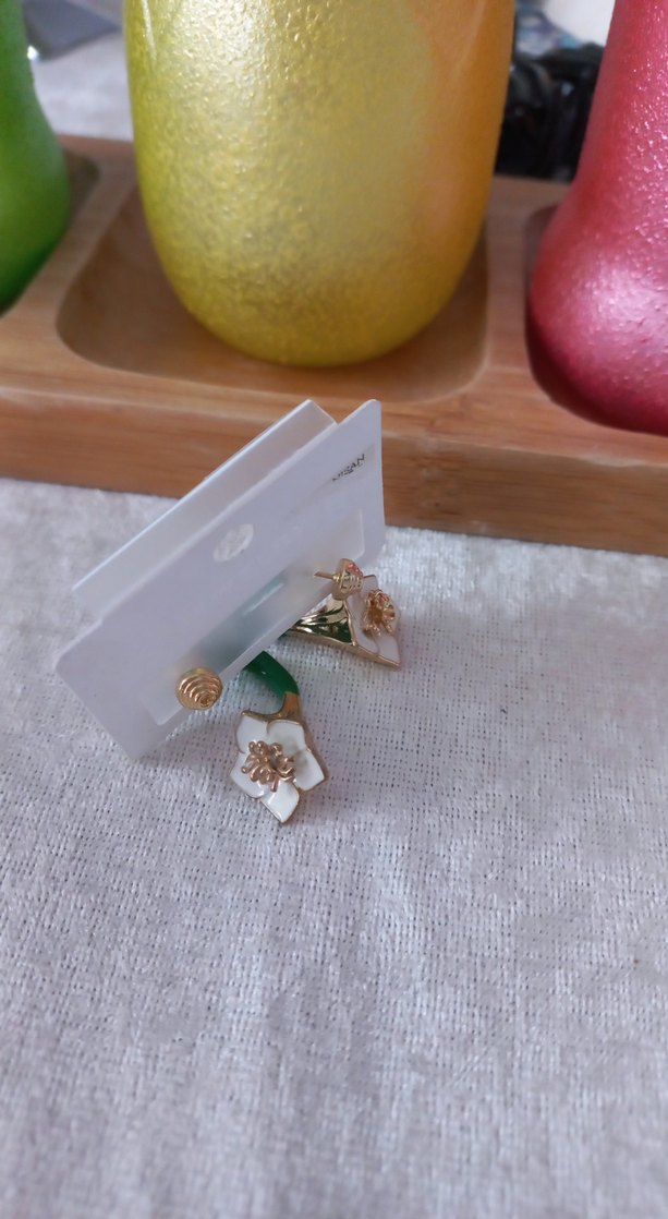 Beyaz Boncuklu Mini Bohem Küpe - Görsel 4