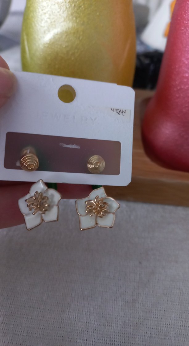 Beyaz Boncuklu Mini Bohem Küpe - Görsel 2