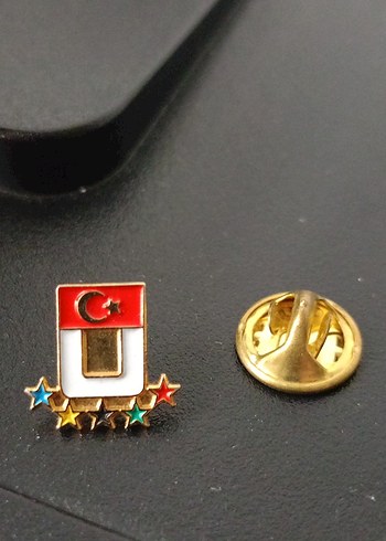 Altın Renkli Türk Bayraklı Rozet - Görsel 5