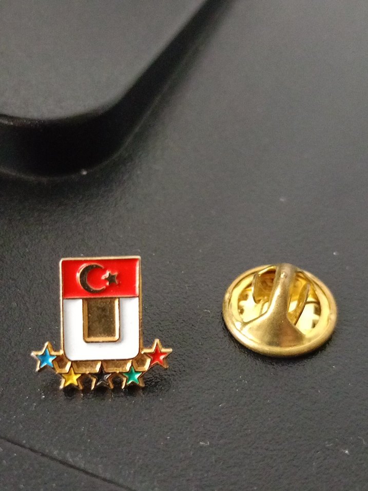 Altın Renkli Türk Bayraklı Rozet - Görsel 5