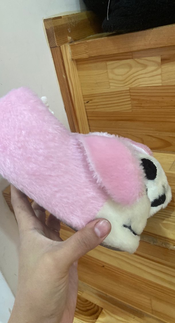 Kızlar için Pembe Peluş Sıcak Terlik - Görsel 2