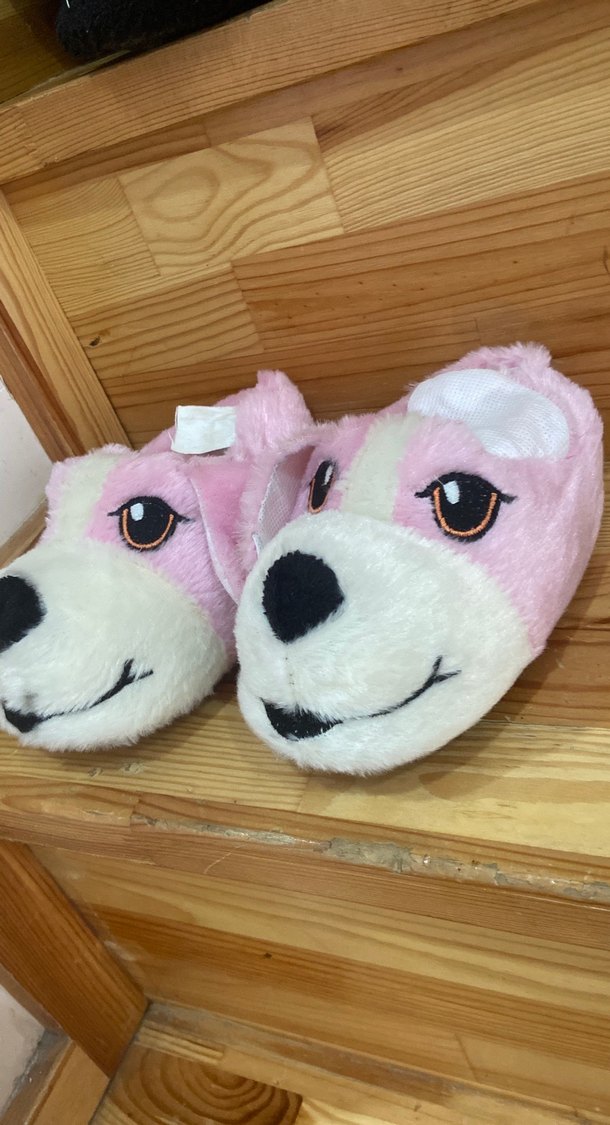 Kızlar için Pembe Peluş Sıcak Terlik - Görsel 5