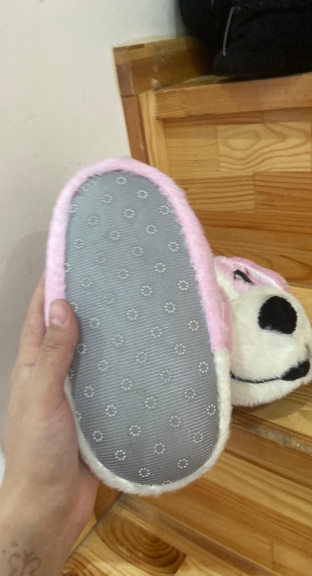 Kızlar için Pembe Peluş Sıcak Terlik - Görsel 3