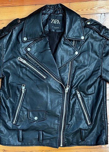 s Beden ZARA SUNİ DERİ BIKER CEKET
