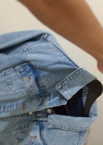 Mavi Düğmeli Kadın Denim Ceket