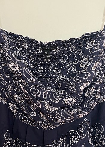 Mango Straplez lacivert elbise - Görsel 3