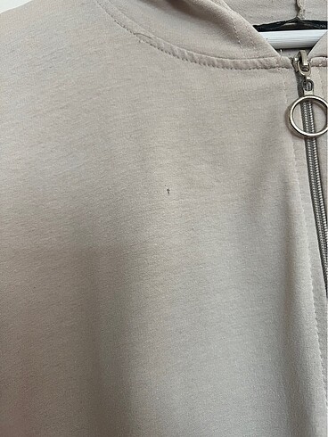 xl Beden gri Renk Refka Kapüşonlu Uzun Pudra Sweatshirt
