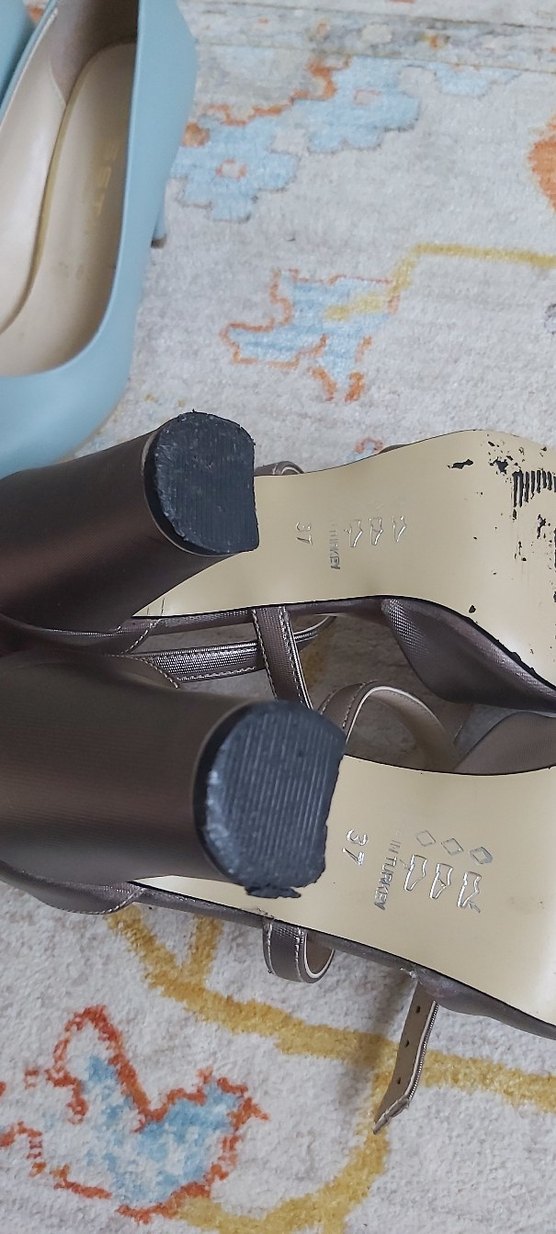 Diger Bej Kemerli Topuklu Kadın Ayakkabı - Görsel 4