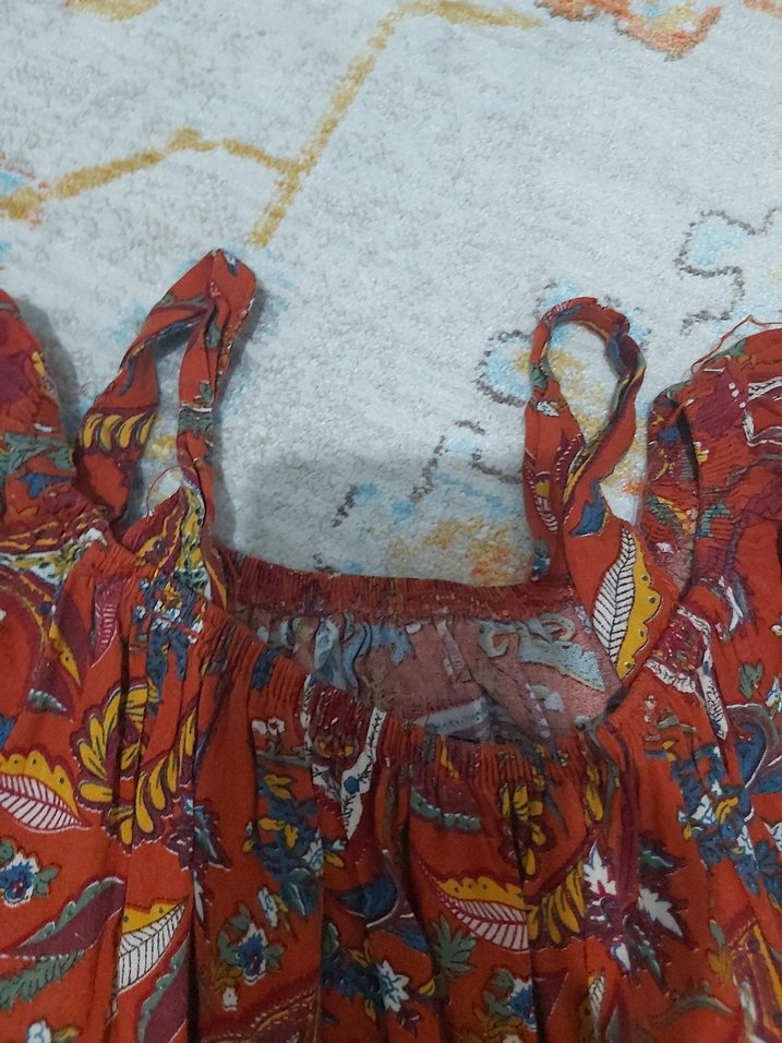 Uzun, Renkli, Bohem Günlük Elbise - Görsel 3