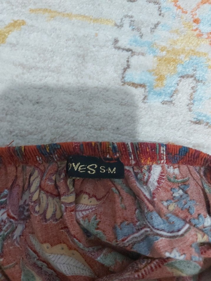 Uzun, Renkli, Bohem Günlük Elbise - Görsel 4