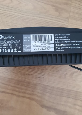 TP LİNK VC220 G3U 5 GHZ VDSL MODEM - Görsel 6