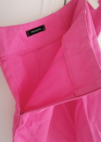 Pembe Keten Mini Etek - Görsel 2