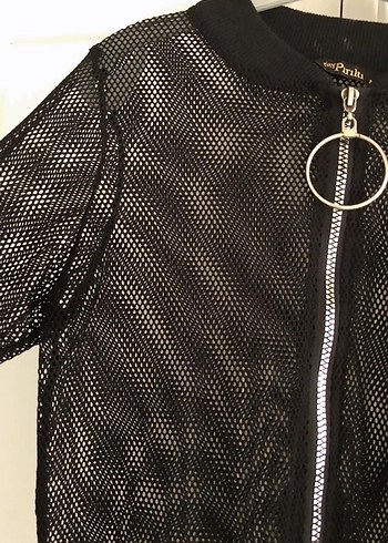 Siyah Fileli Goth Ceket - Görsel 2