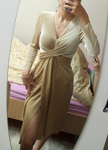 Kadife Çapraz Elbise 