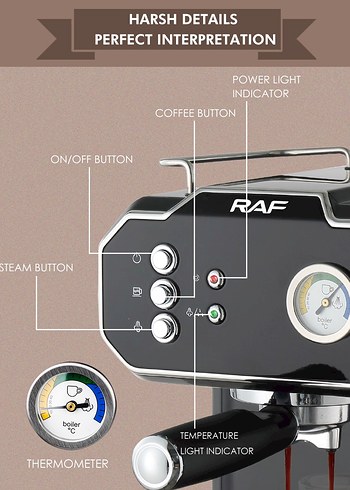 Siyah Espresso Kahve Makinesi - Görsel 6