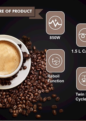 Siyah Espresso Kahve Makinesi - Görsel 8