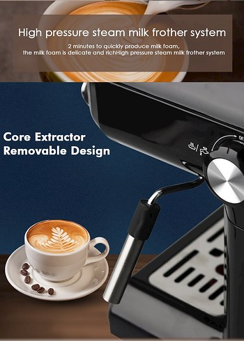 Siyah Espresso Kahve Makinesi - Görsel 9