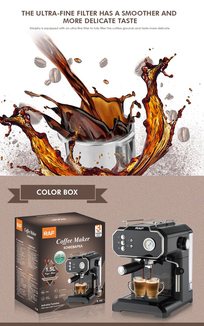 Siyah Espresso Kahve Makinesi - Görsel 3