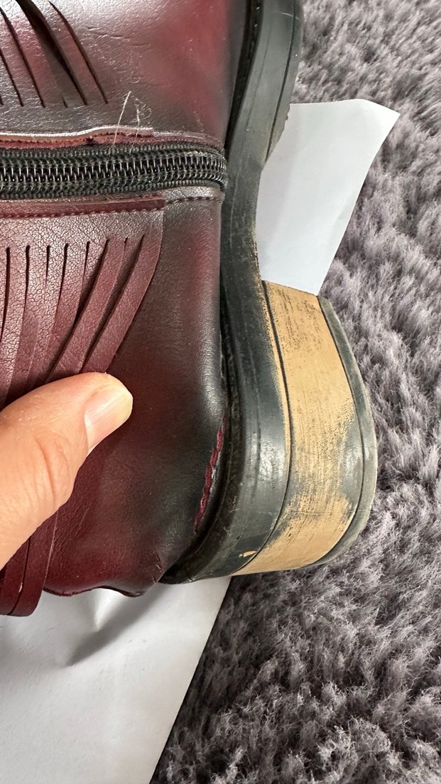 Bordo Deri Tokalı Kadın Botu - Görsel 4