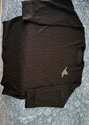 Siyah Uzun Kollu Payetli Kadın Tunik - Görsel 4