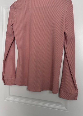 Pembe Düğmeli Uzun Kollu Kadın Gömlek - Görsel 3