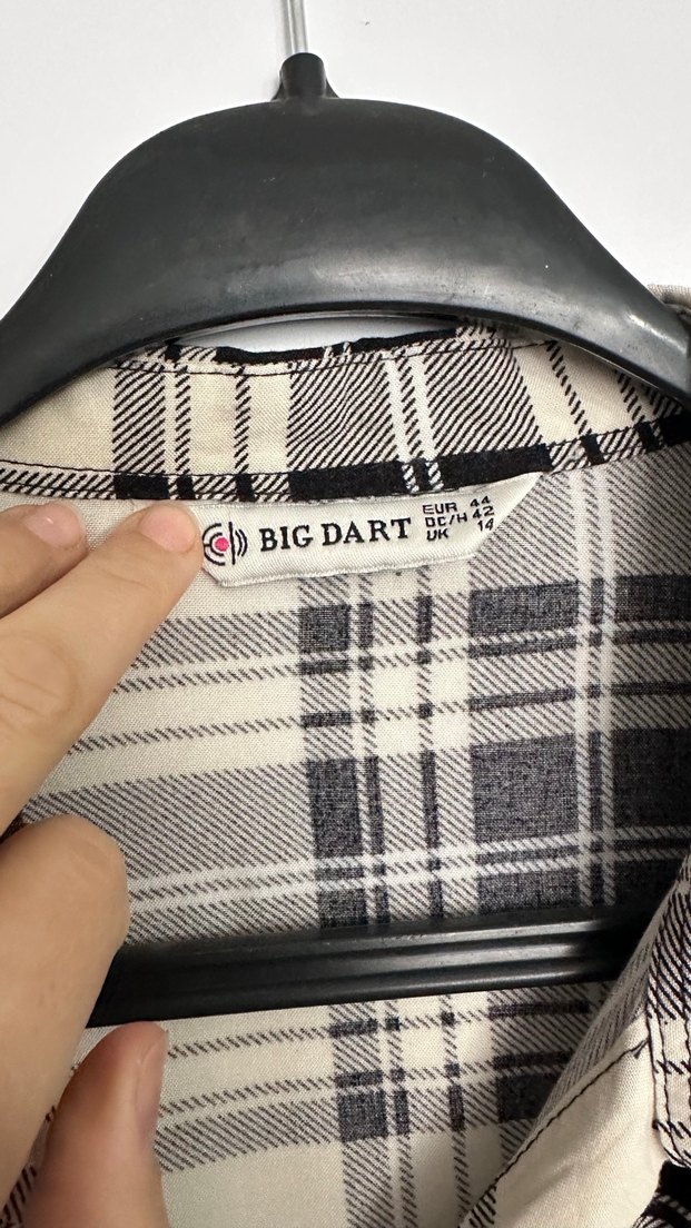 Düğmeli Ekose Gömlek Kadın - Görsel 4