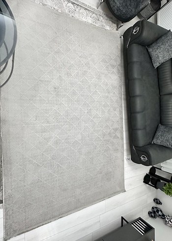 Gri Modern Düz Halı boyu 3 eni 2 metre - Görsel 2