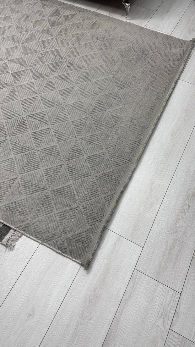 Gri Modern Düz Halı boyu 3 eni 2 metre - Görsel 5