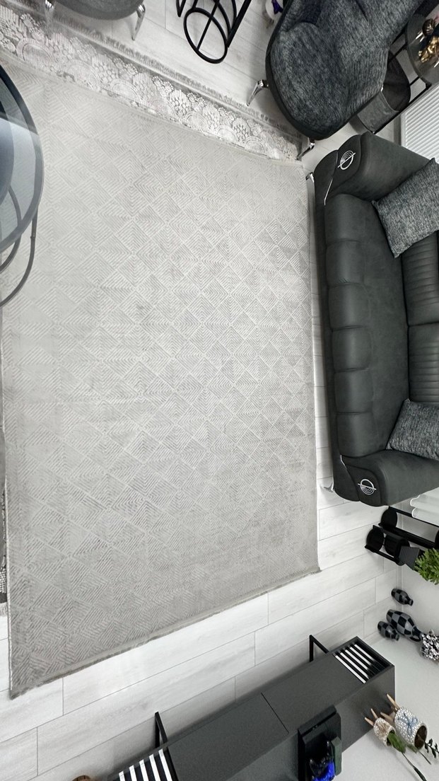 Gri Modern Düz Halı boyu 3 eni 2 metre - Görsel 2