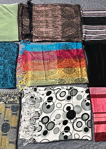 Bohem Çok Renkli Kadın Şal - Görsel 2