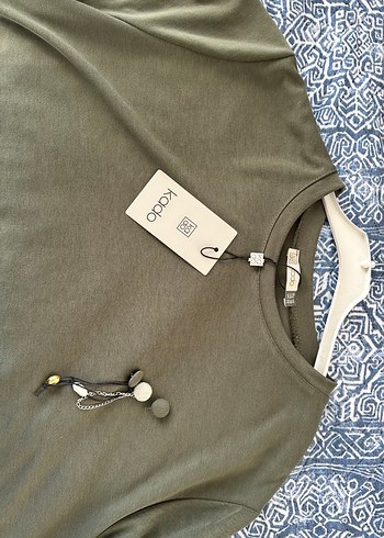 Kadın Haki Uzun Kollu Pamuklu Tunik - Görsel 2