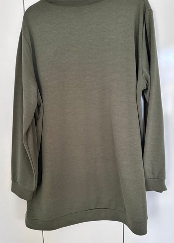 Kadın Haki Uzun Kollu Pamuklu Tunik - Görsel 3